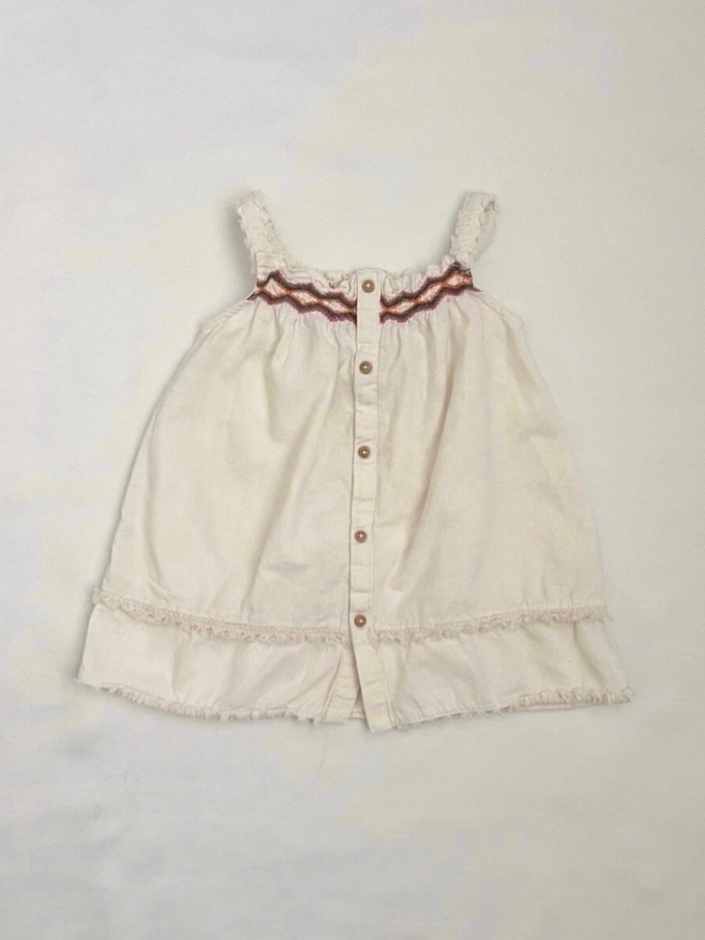 Zara Cream Spaghetti-Strap Dress with Pink Accent